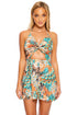 Luli Fama Untamed Front Twist Halter Short Dress